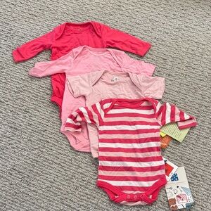 Kickee Pants Pink Baby Bodysuit Set